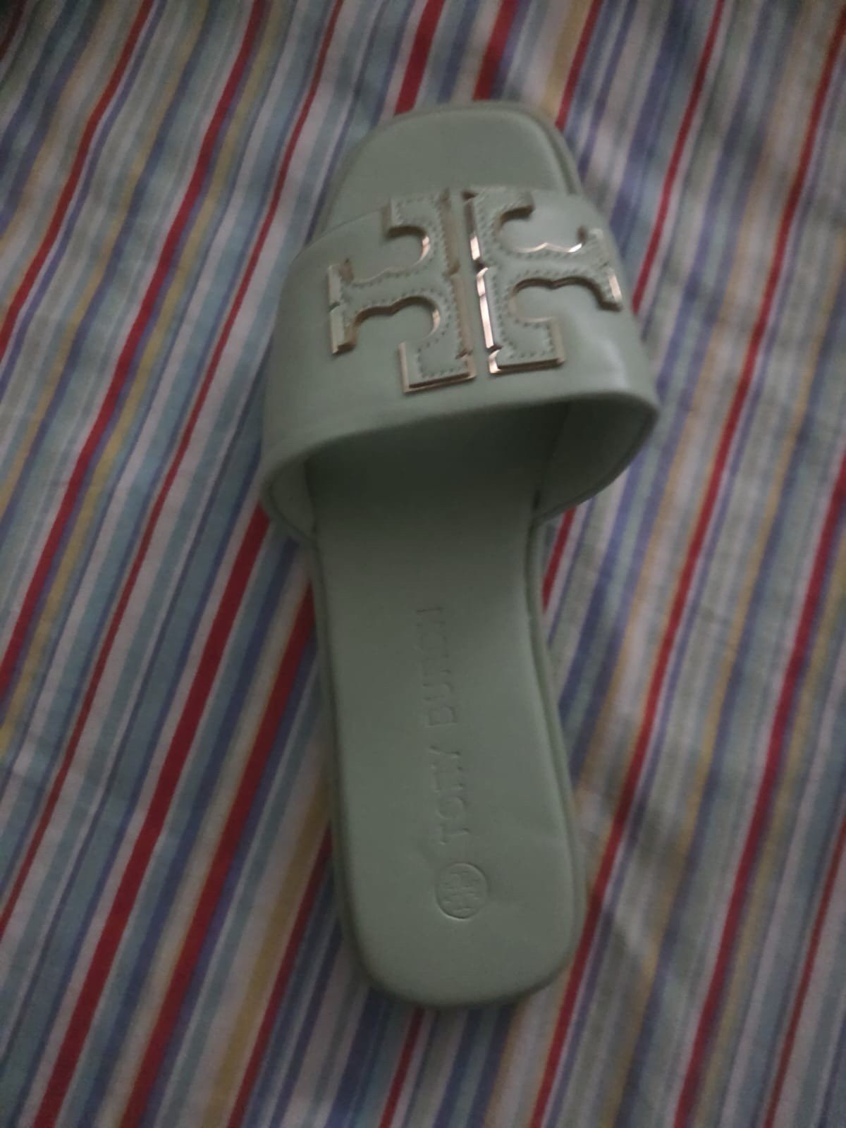 Tory Burch Women’s Green Logo Slide Sandals Slip On EU 40 US 9 UK 7