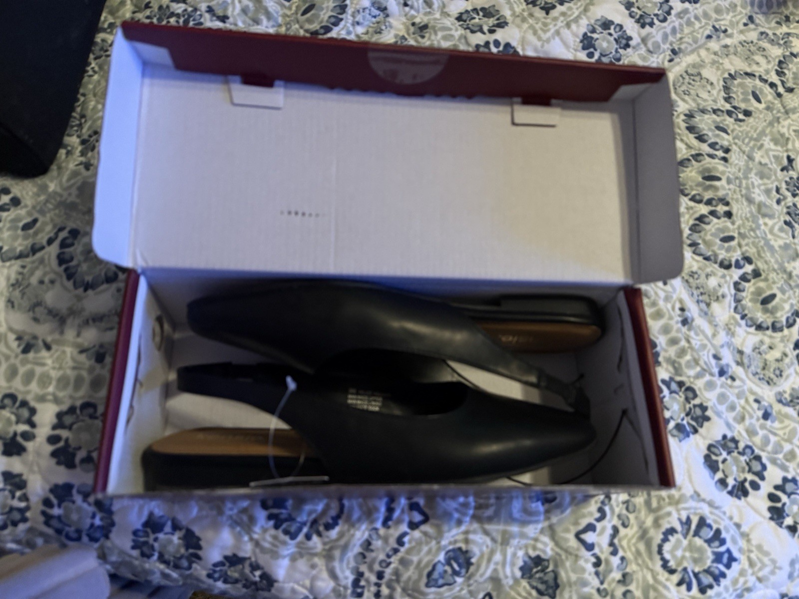 Kensie Black Slingback Flats Square Toe Synthetic Strap M Width US 9 EU 39