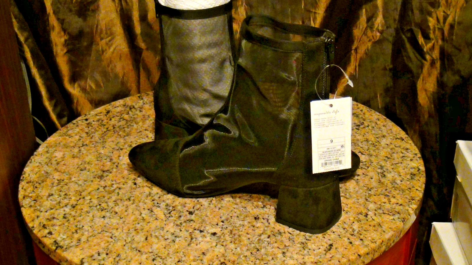 Women’s Celaena Mid-calf 1.75″ Heel See-thru Boots Size 9 Black A New Day