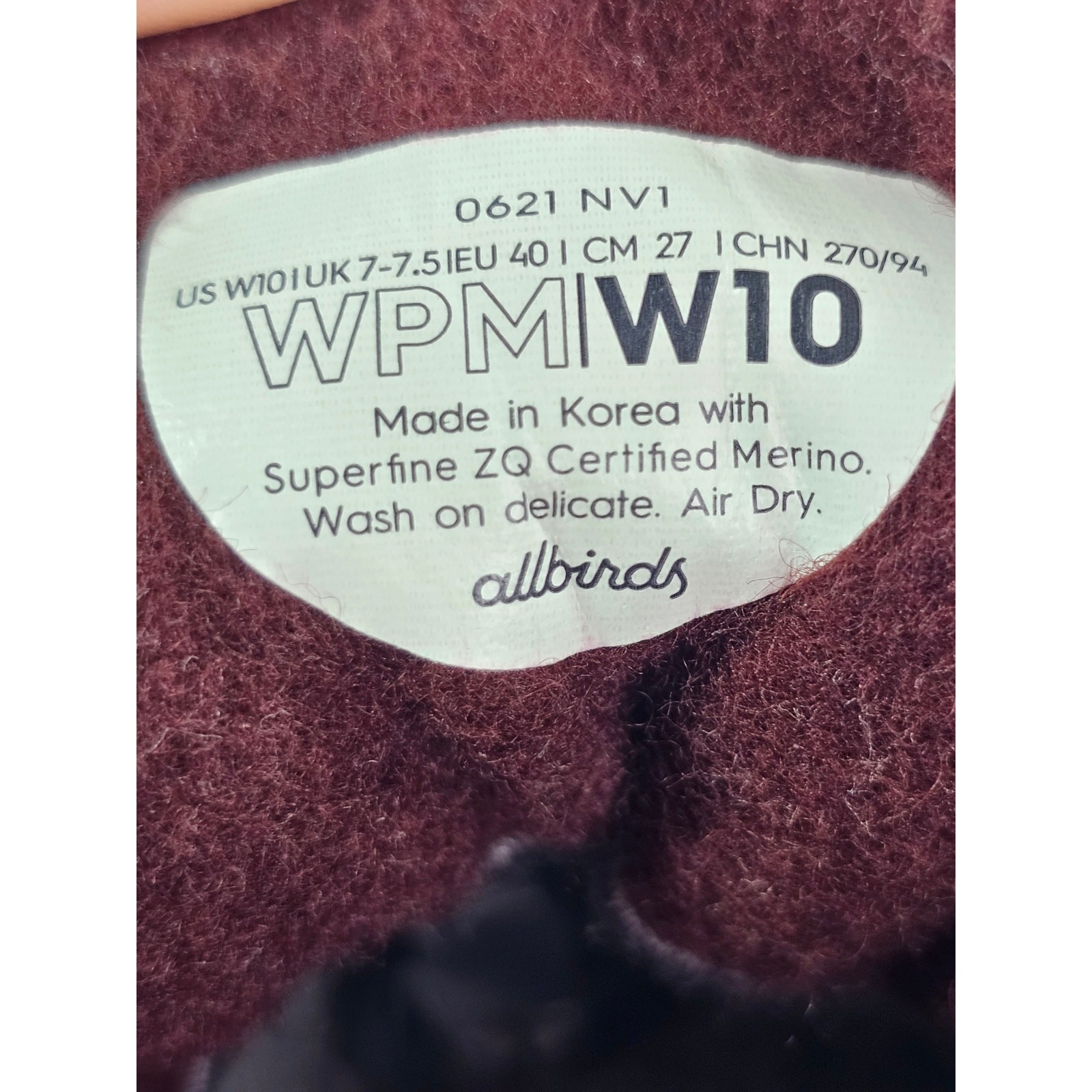 Allbirds Merino Wool W-10 Piper Mid Top Maroon Sneakers