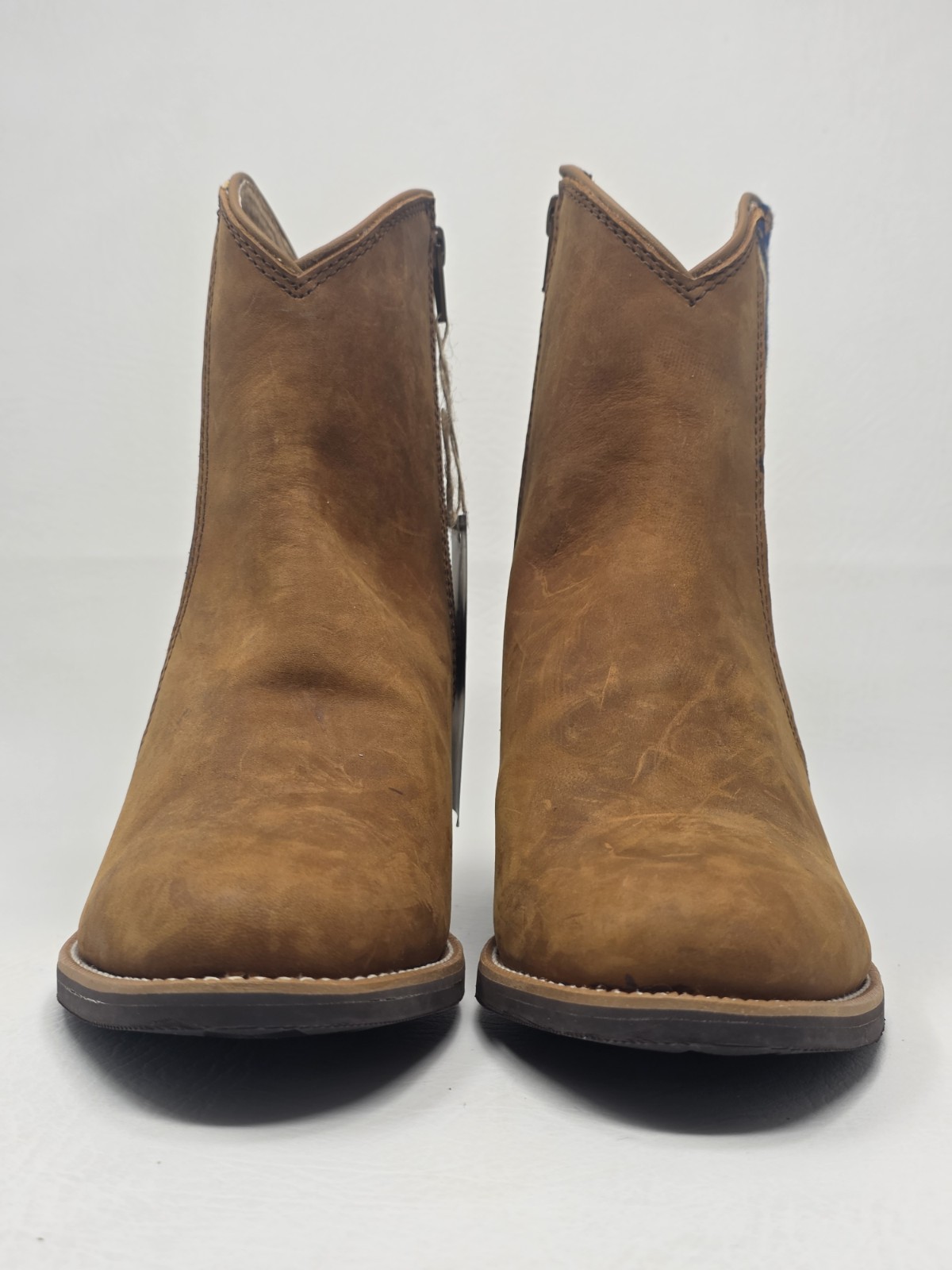 Wrangler Womens Brown Leather Tapestry Western Ankle Boots KWB0006 Size 6.5 B