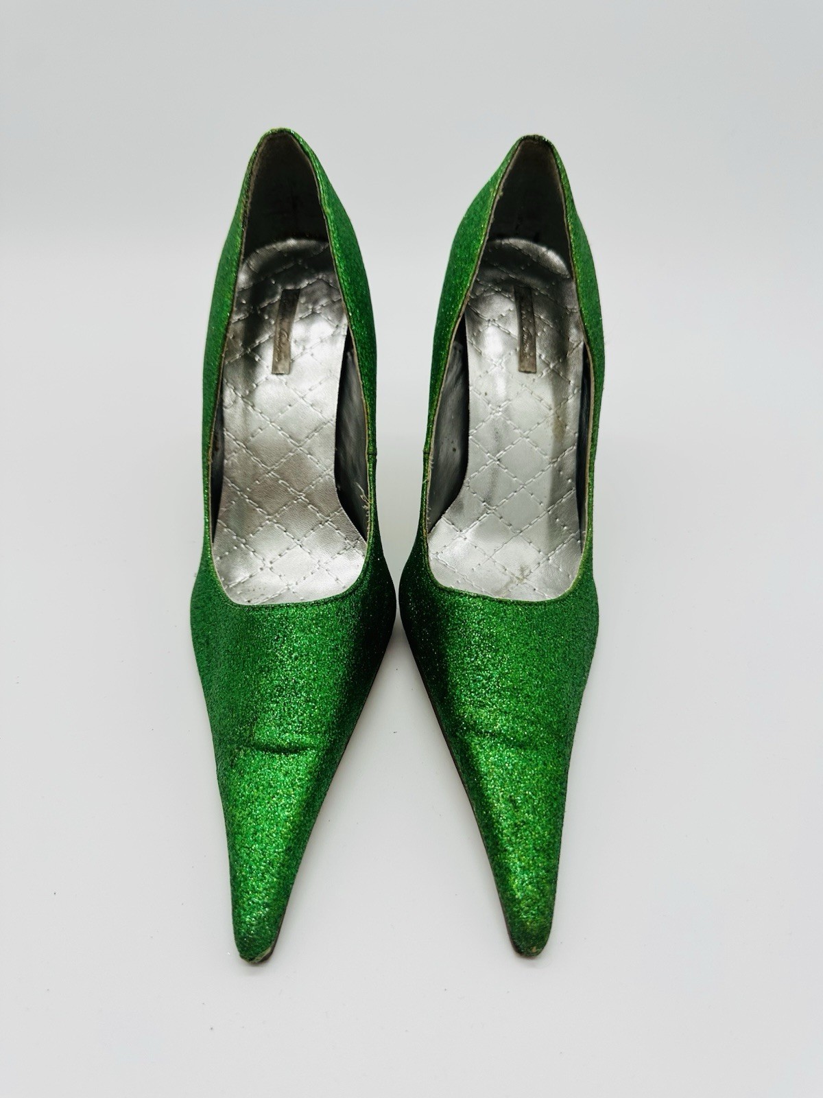 Michael Antonio Women’s WICKED Green Glitter Heels Pointed Toe Sz 7 Costume