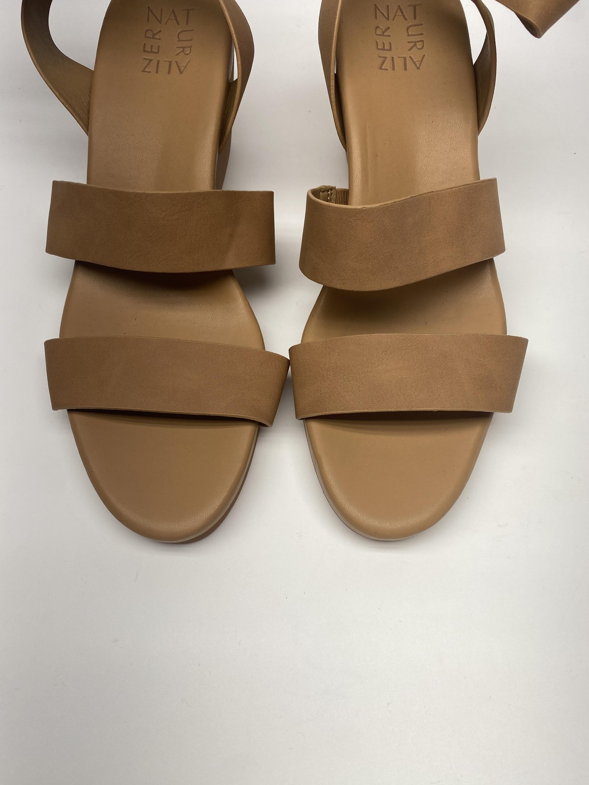 Naturalizer Shoes Womens Size 9.5 Tan Wedge Sandals Ankle Strap Comfort Casual