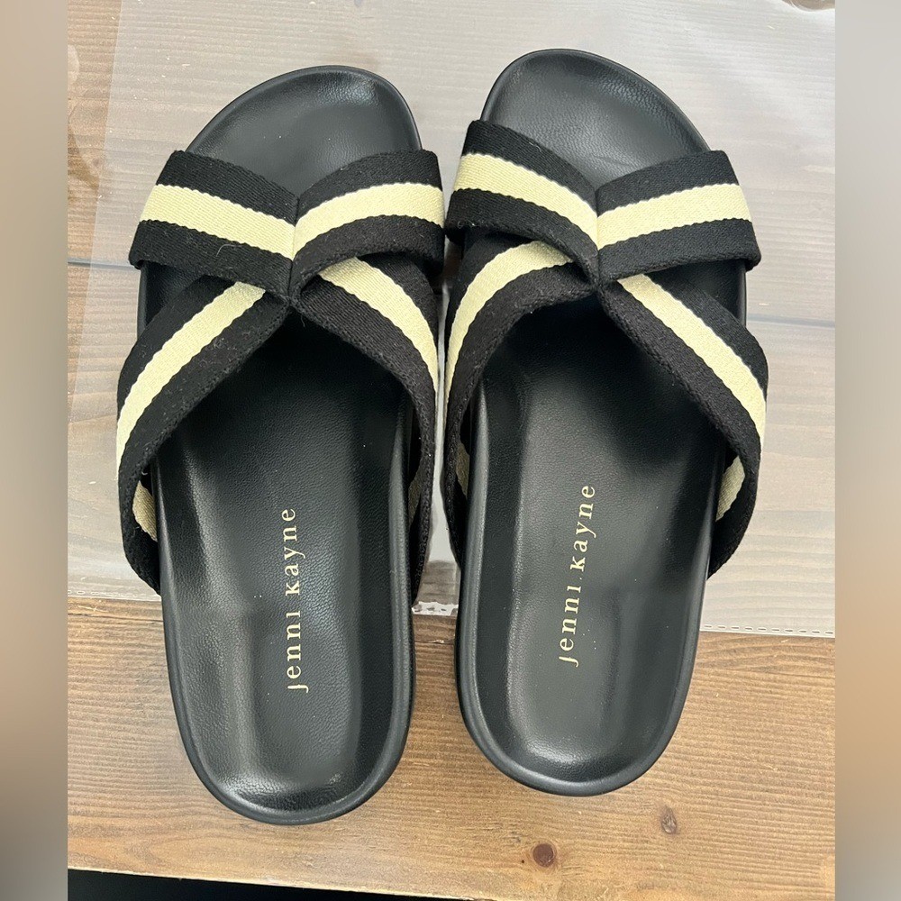 Jenni Kayne Crossover Made In Italy Slides Sandals Sz 36