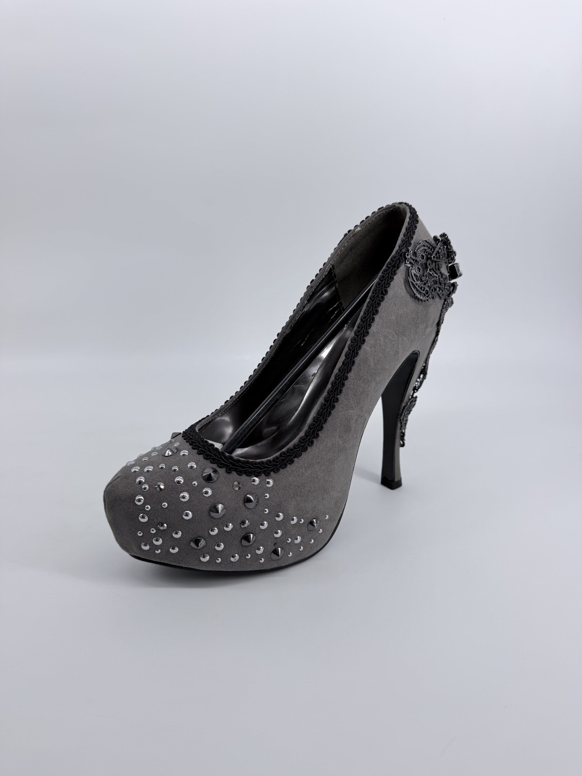 Hades Shoes – Amina – Grey 5.5” Heels – Size 10