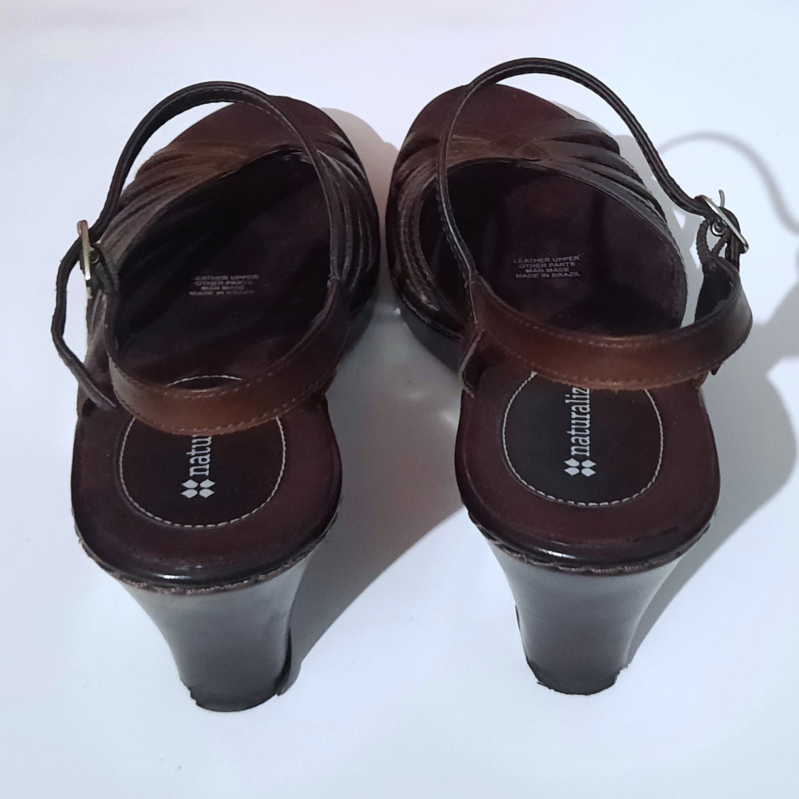 Naturalizer Wedge Heel Sandals Brazil Brown Strap – Women’s 7.5