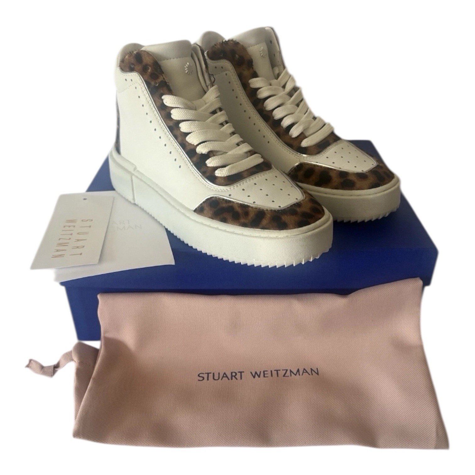 STUART WEITZMAN Women RYAN High Top Sneaker T90 Cheer Calf Hair Size 35.5/5B