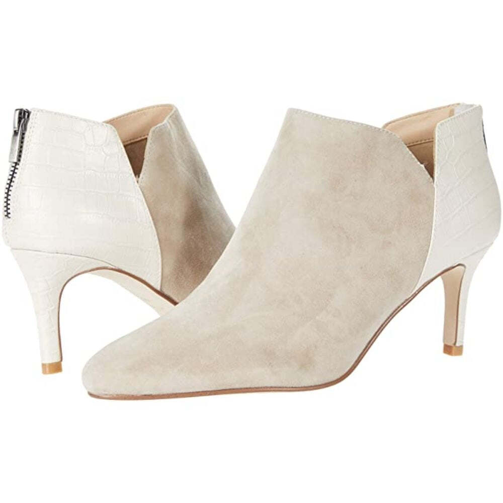Yale Bone Suede Crocodile Print Pelle Moda Ankle Boots