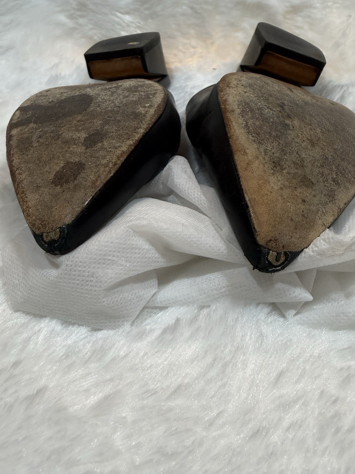 Via Spiga Women’s Leather Mule Black Size 7.5 Made In Italy 1.5 Heel. Pre-Owned