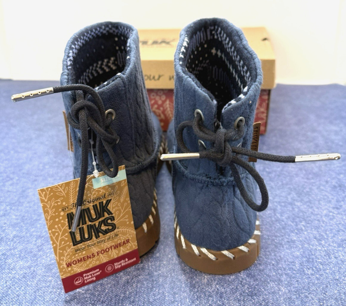 Muk Luks Women’s Size 7.5 Twilight Color~Flexi Hoboken Ankle Boots~Memory~NIB
