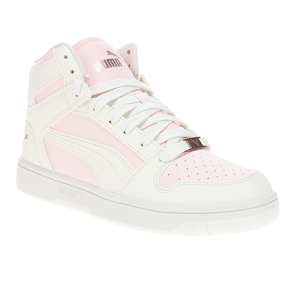 PUMA Rebound Layup Rcl Shine High Top Womens Pink, White Sneakers Casual Shoes