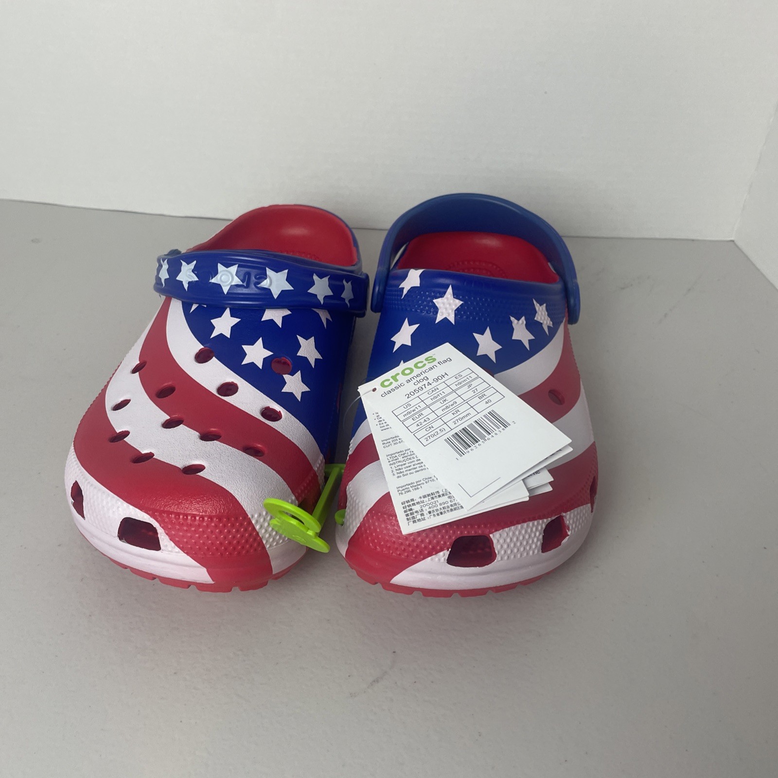 Crocs Clogs American Flag USA Patriotic Classic Slides Men’s Size 9 – Women’s 11