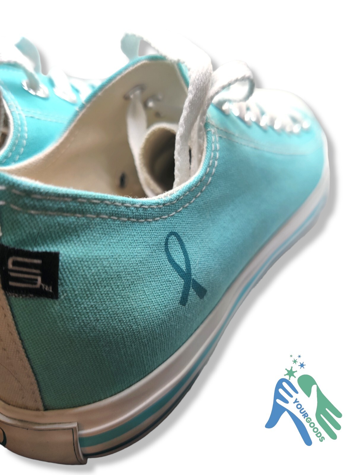 SKICKS Women’s Turquoise Ribbon Breast Cancer Awareness Athletic Shoes Size 10M