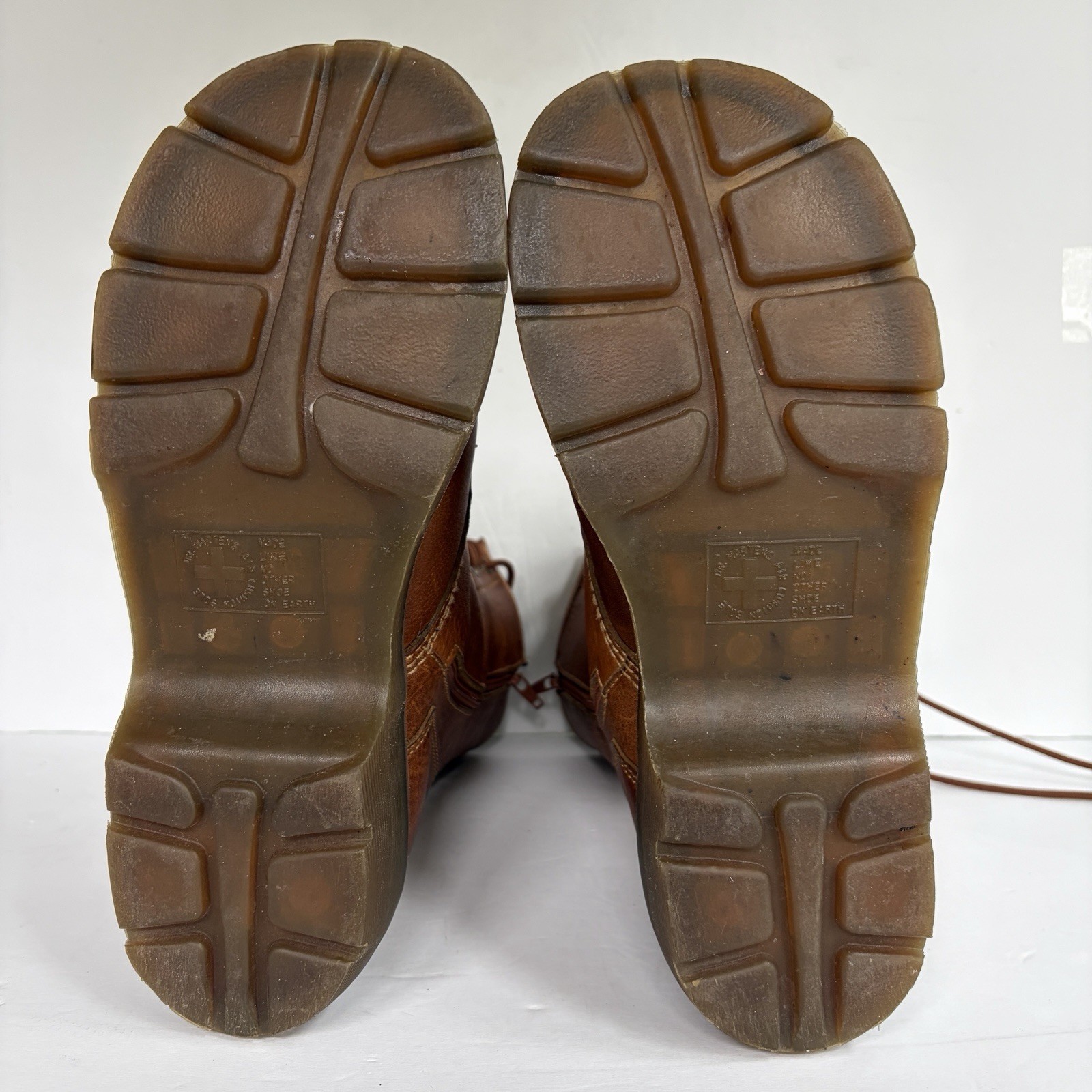 VTG Doc Martens Miranda Combat Boots Womens 8/8.5 Brown Lace Up Chunky Platform