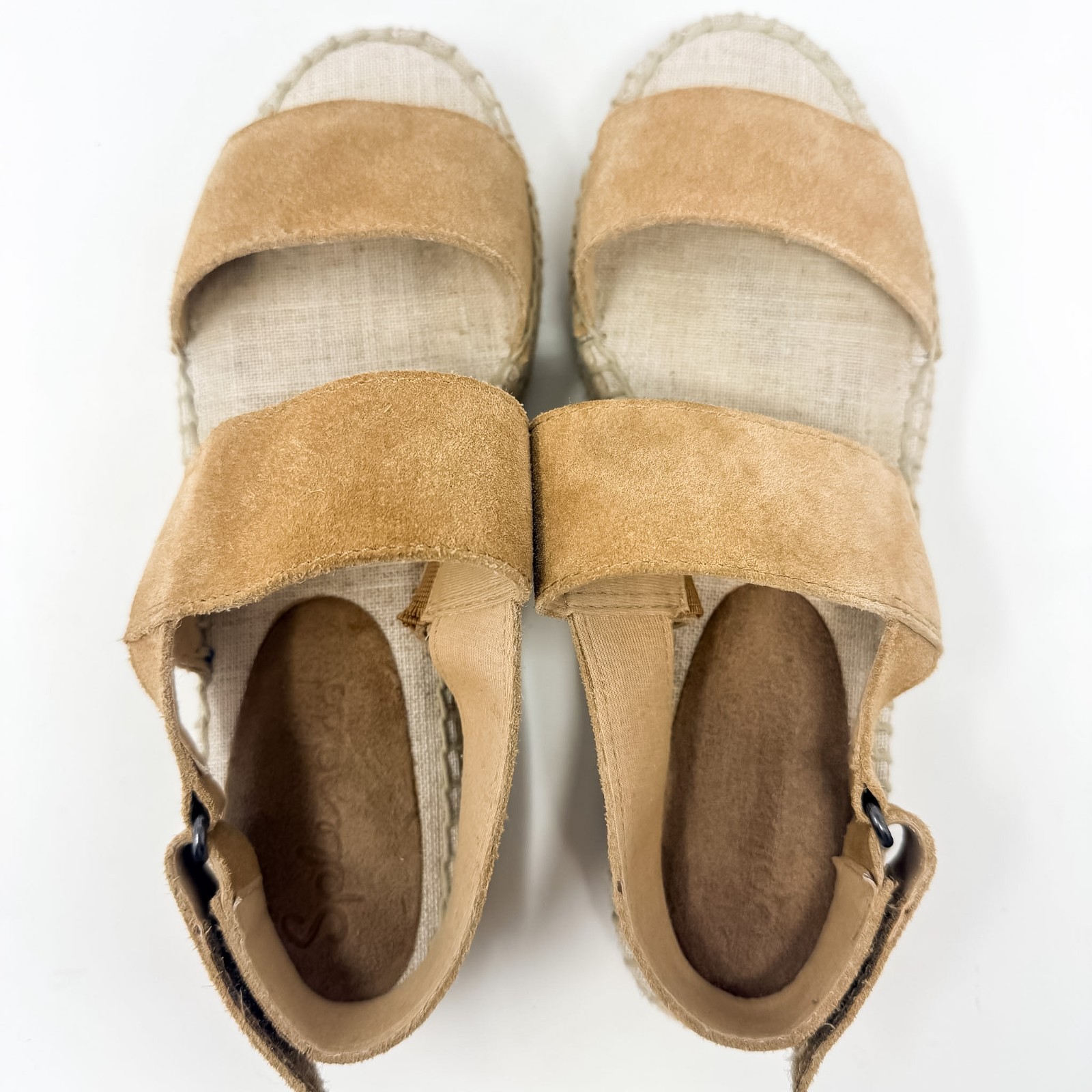 Splendid Aubrey Suede Espadrille Sandals Women’s 7 Tan Slingback 1.5″ Platform