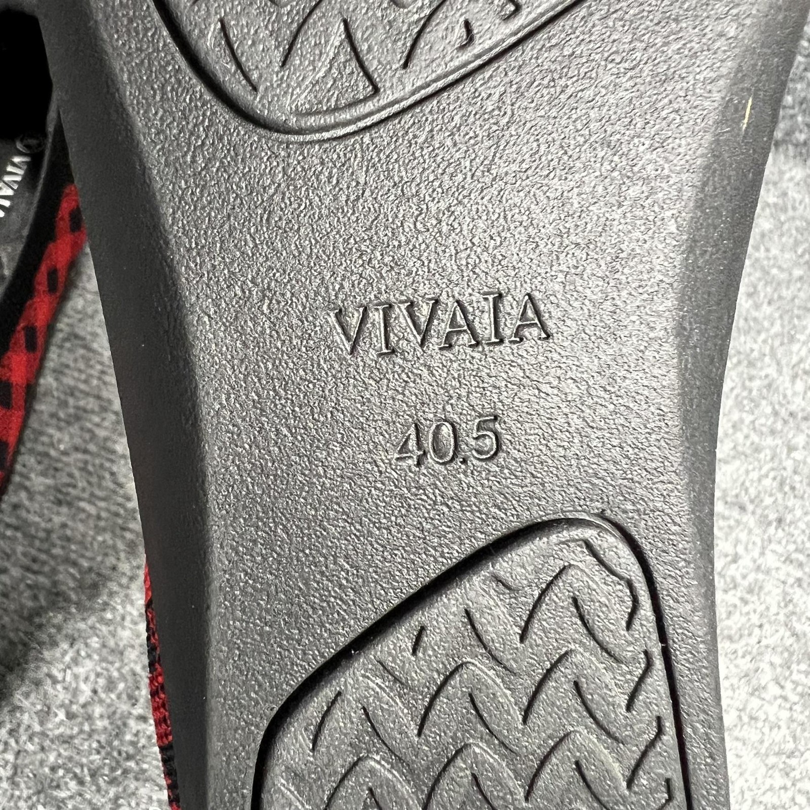 Vivaia Shoes Womens Size 9.5 Red Plaid Knit Ballet Flats Bow Eco Friendly