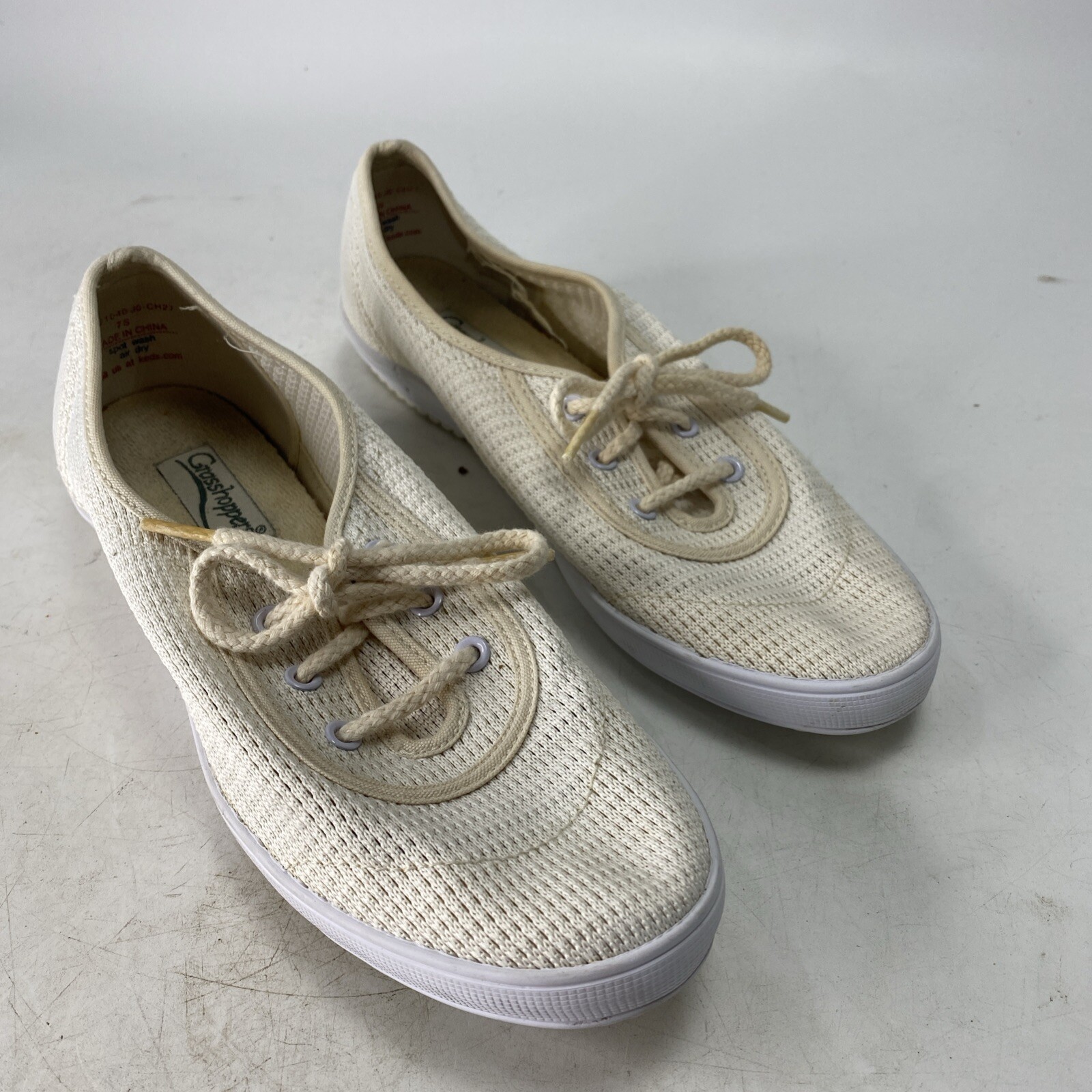 Vintage Keds Grasshoppers Leeward JO-CH 27 White Womens Shoes 8 S EF 21040 Sneak