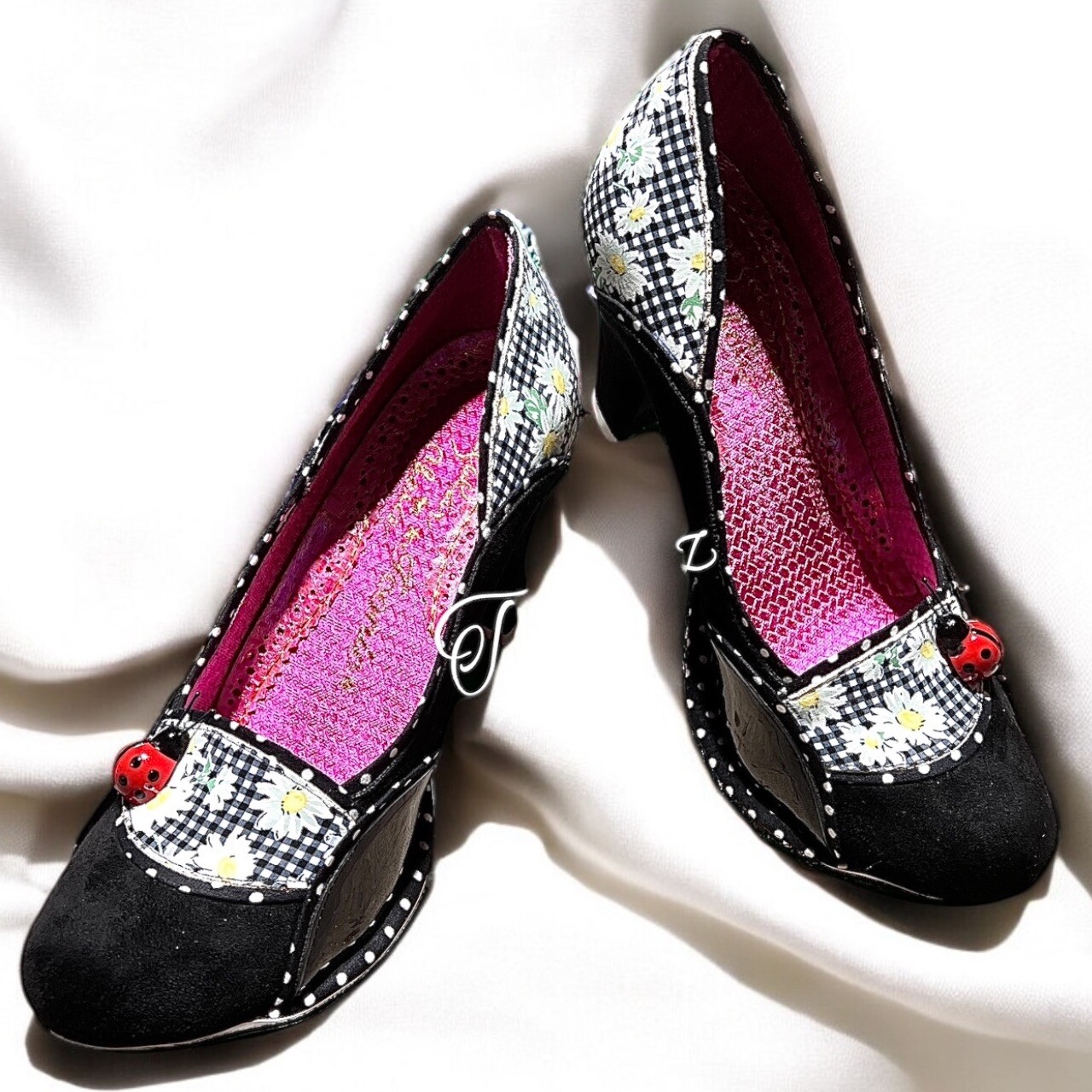 IRREGULAR CHOICE Size 9 (40 EU)…….”Future LadyBug” Black & Red Heels. New