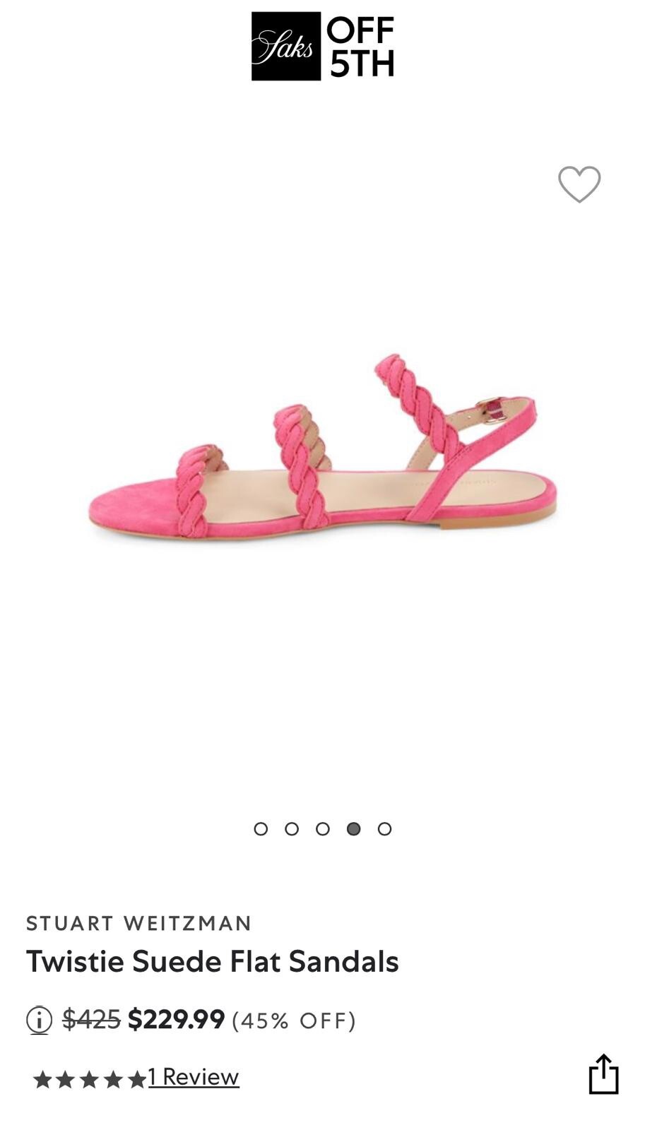 Size 8-Stuart Weitzman Twistie Pink Suede Ankle Strap Flat Sandal Women’s