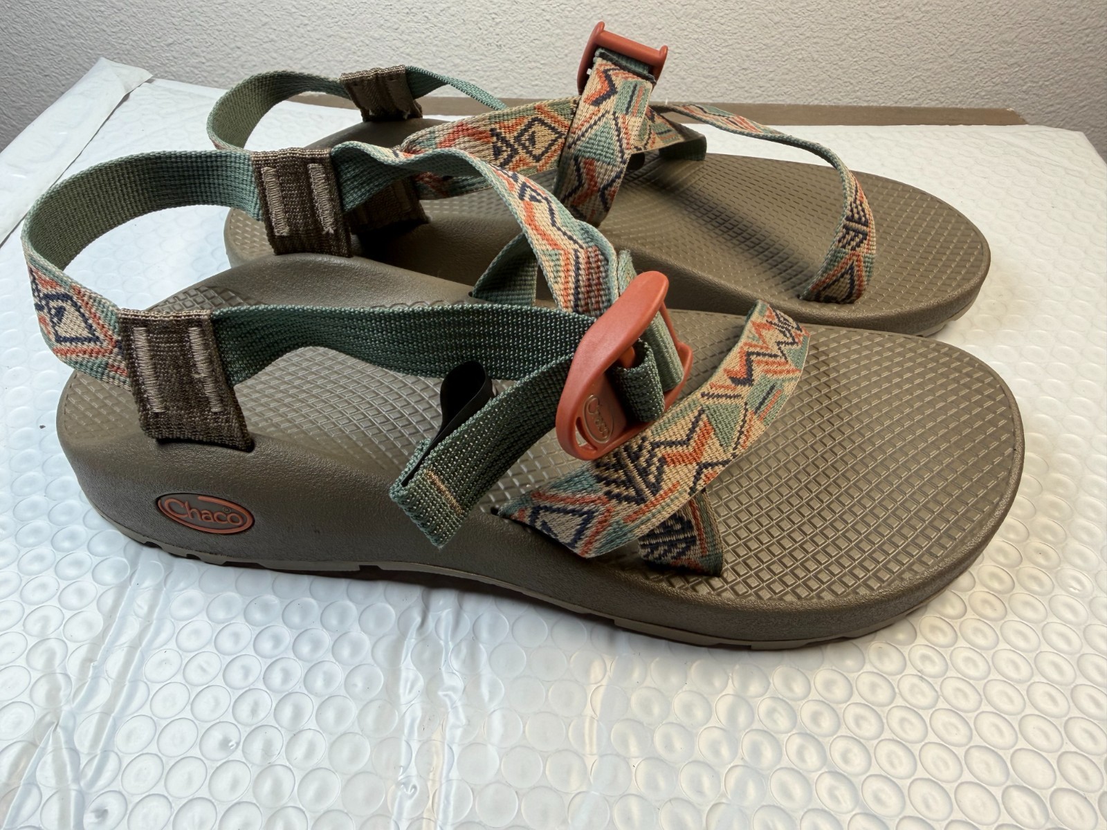 Chaco ZCloud Classic Sports Sandals Olive Multicolor Hiking Women’s Sz 10W UK 8