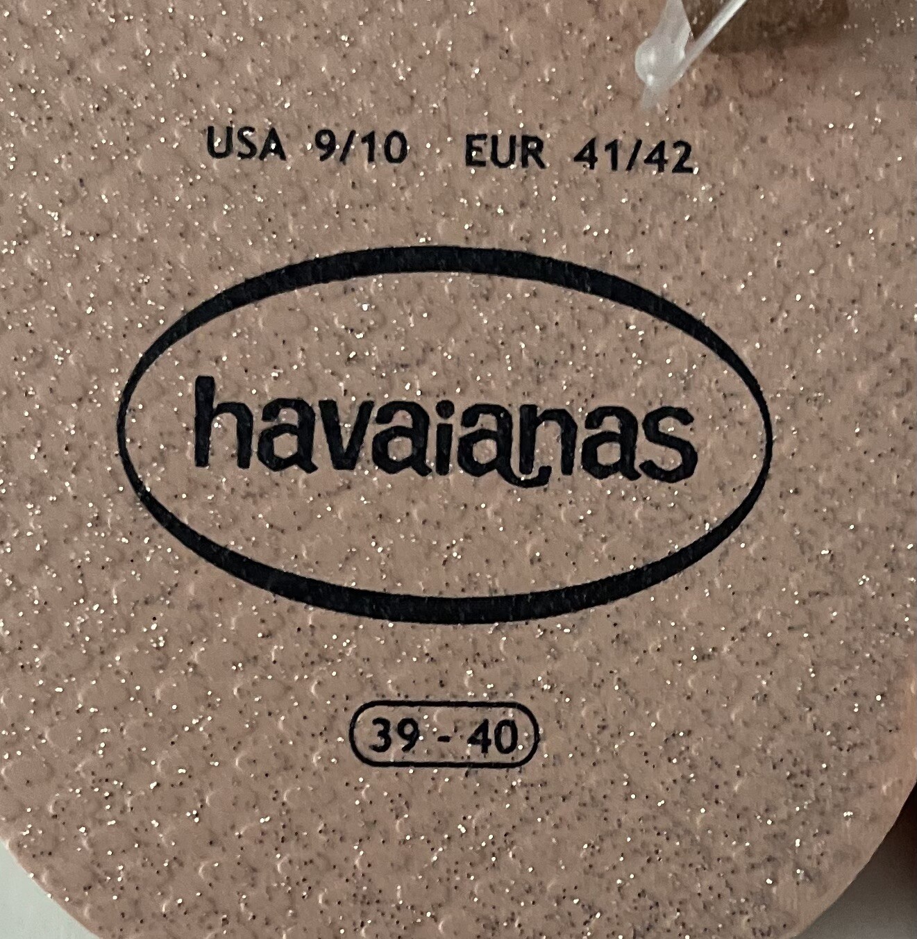 Havaianas Flip Flops Pink Glitter Woman’s USA 9/10 EUR 41/42 BRA 39-40 New