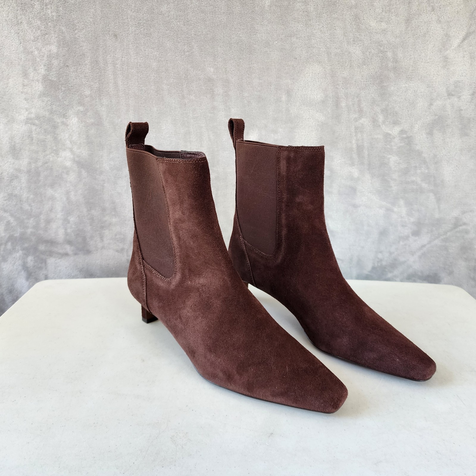 Madewell Boots Womens 10 Dimes Kitten Heel Brown Suede Leather Ankle Chelsea