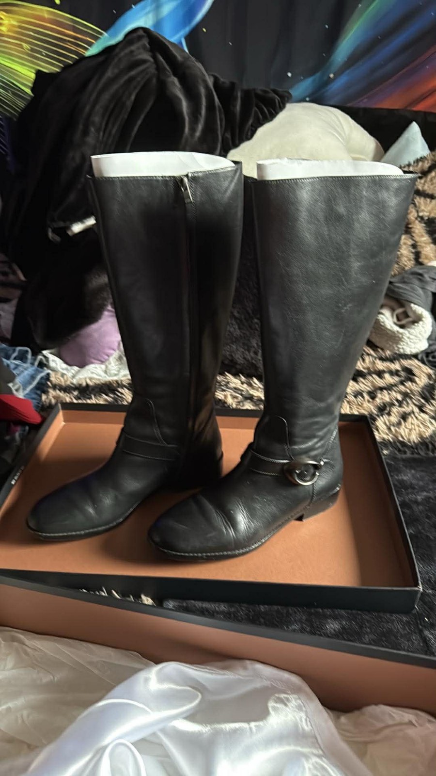 New Old Stock COACH BRYNN SIGNATURE BUCKLE RIDING BOOT SZ 10B G2802
