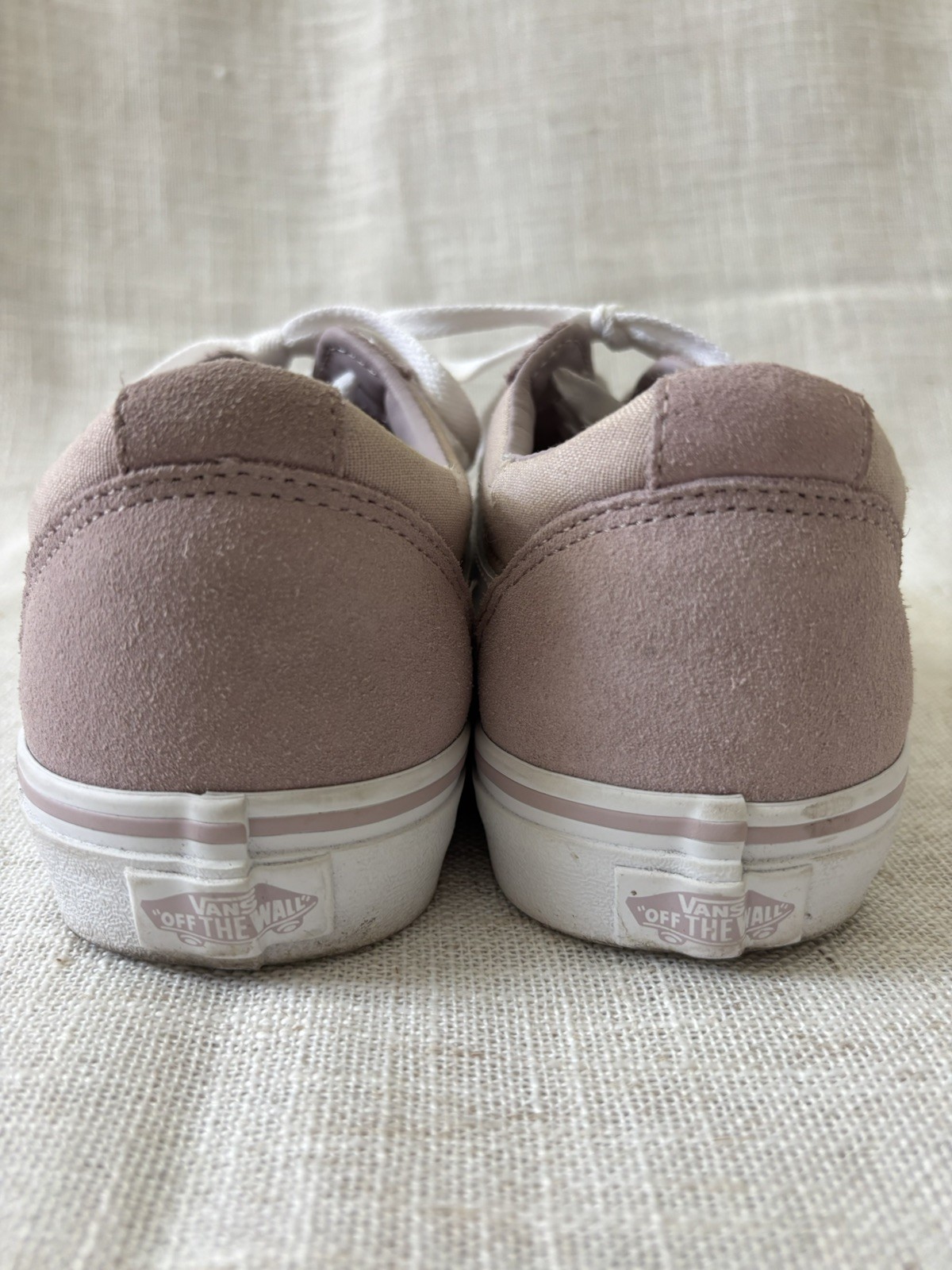 Vans Old Skool Suede & Canvas Low Top Sneakers Pink White 9