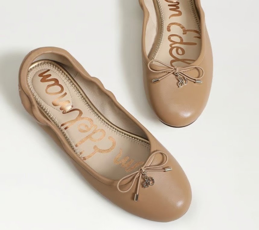 Sam Edelman Felicia French Sand Leather Ballet Flat Size 8.5