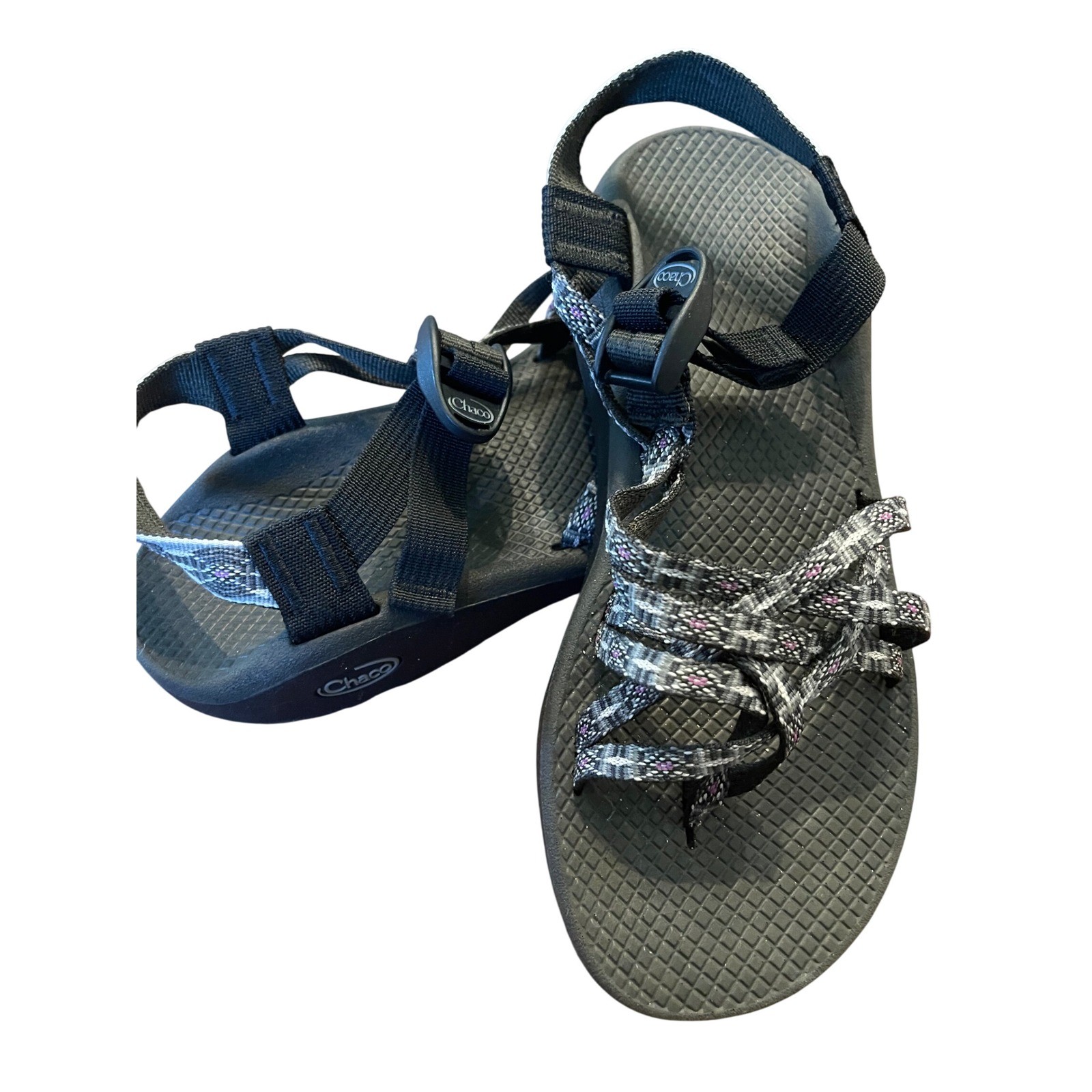 Chaco Z Cloud X2 Womens 9 Sandals Black Grey Pink Strappy Toe Loop Hiking Shoes