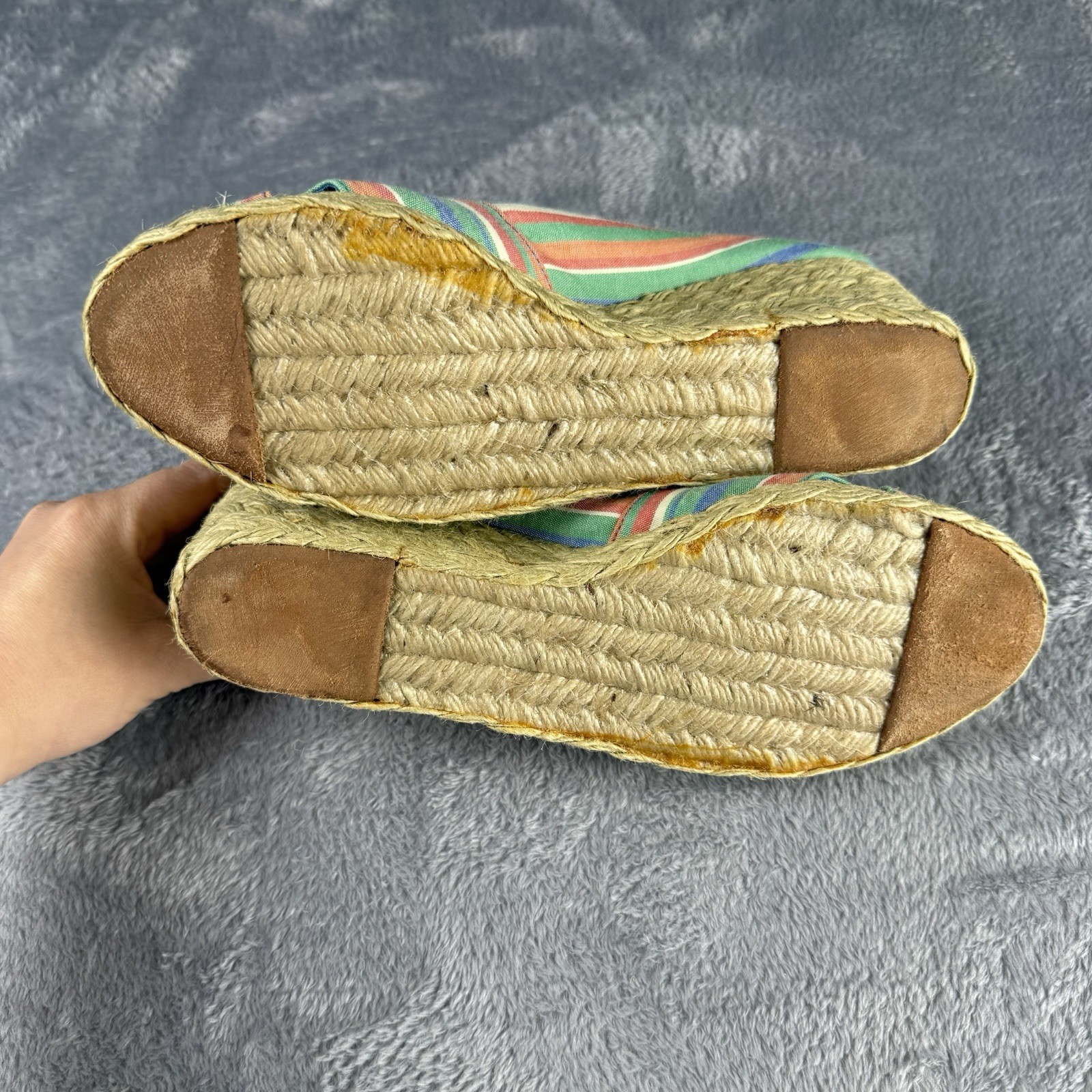 Ralph Lauren Multicolor Espadrille Wedge Sandals Women’s 9 B Summer Feminine