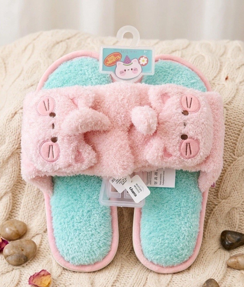 Claire’s Women Slippers Slides Melody Pink Cat Size EUR: 36-37 USA 6-6.5 New NWT