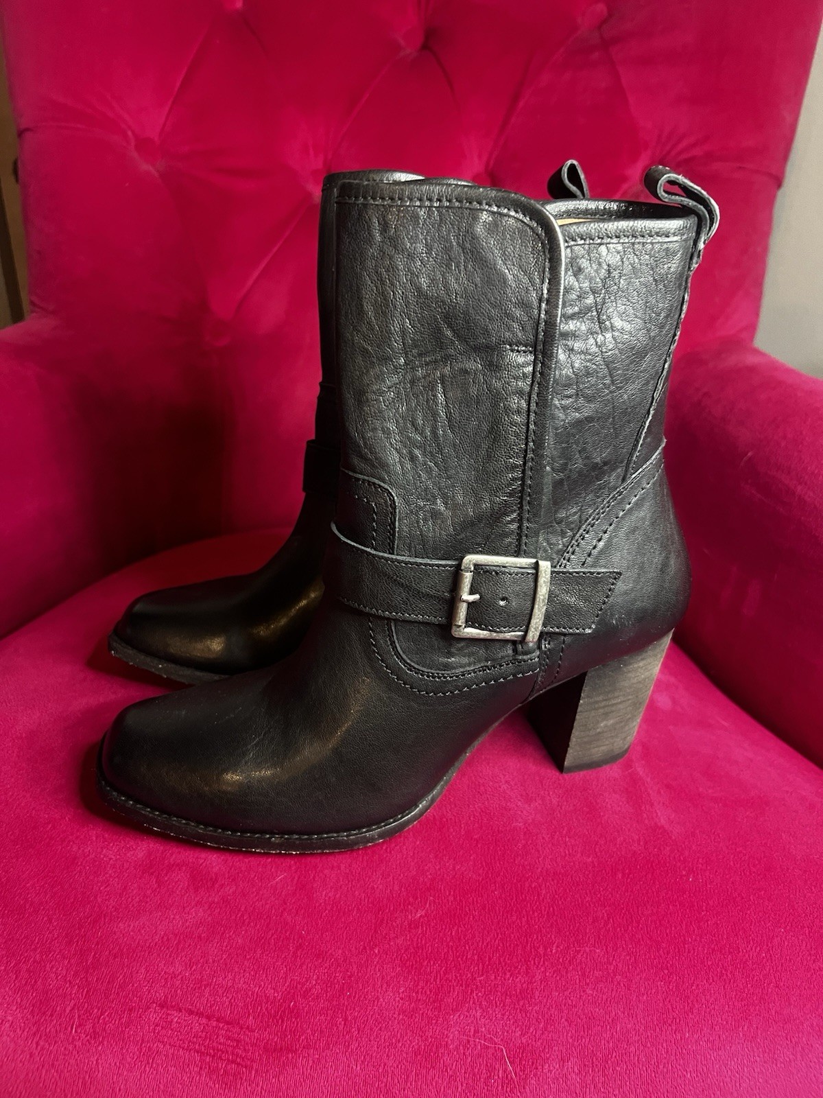 Trash Becca In Black Italian Washed Sheepskin Leather Size 10, never worn