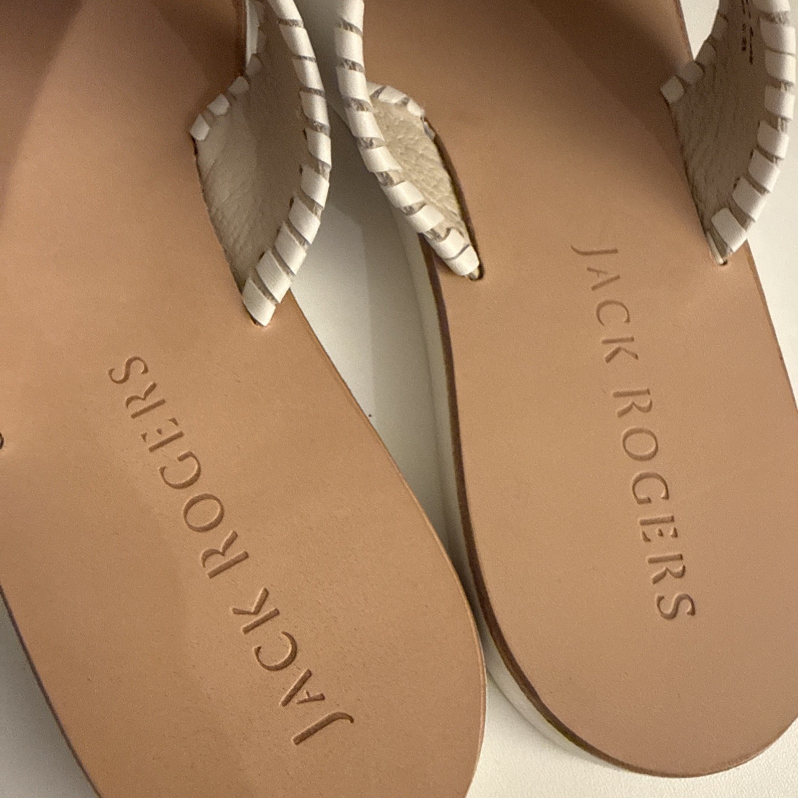 Jack Rogers «Sloane X Band Boating Sandal» white Leather size 8 new in the box
