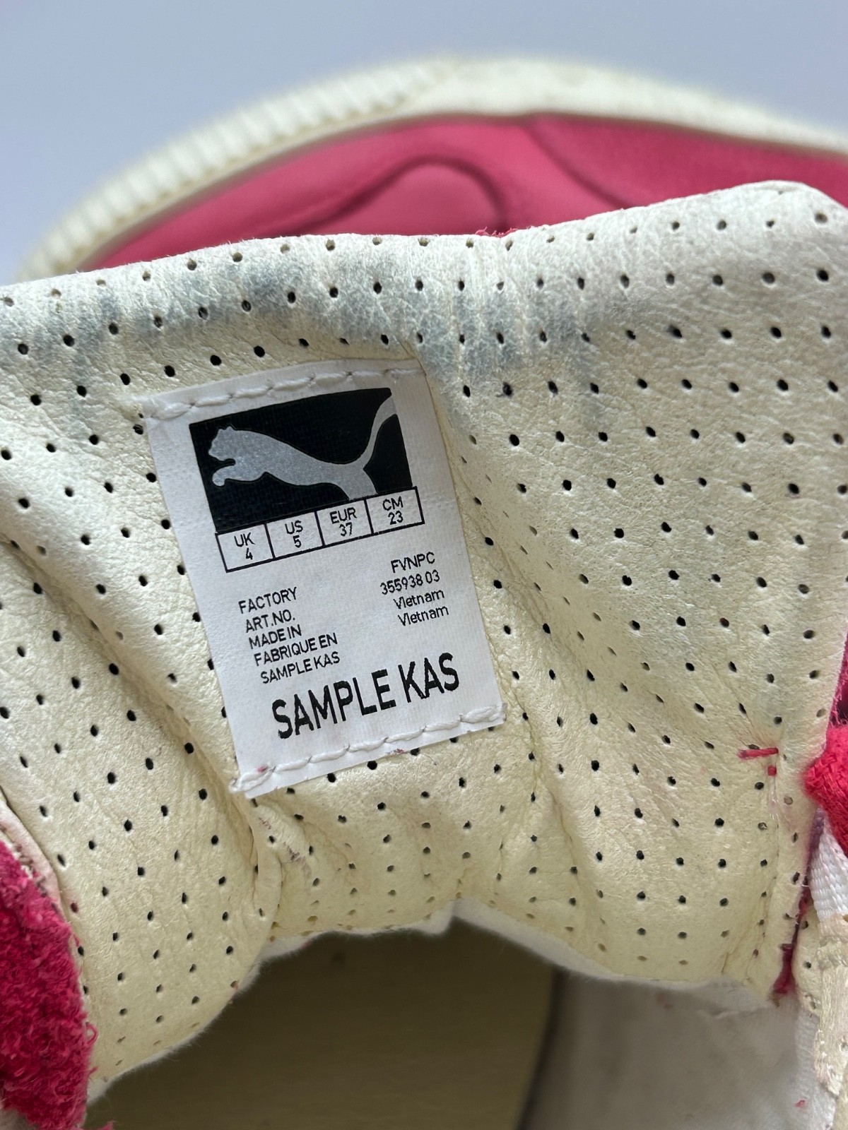 Alexander McQueen Puma High Top Sneakers Pink Red Leather Size EU 37 Rare