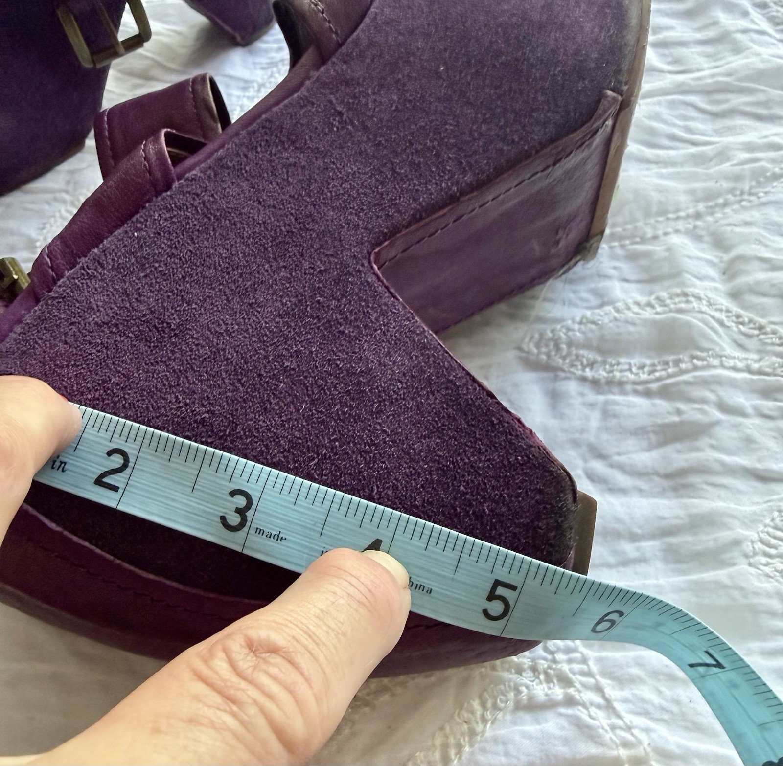 Gee Wawa Purple Torino Mega Platform Wedge Sandals Sz 9 Chunky Boho Goth RARE