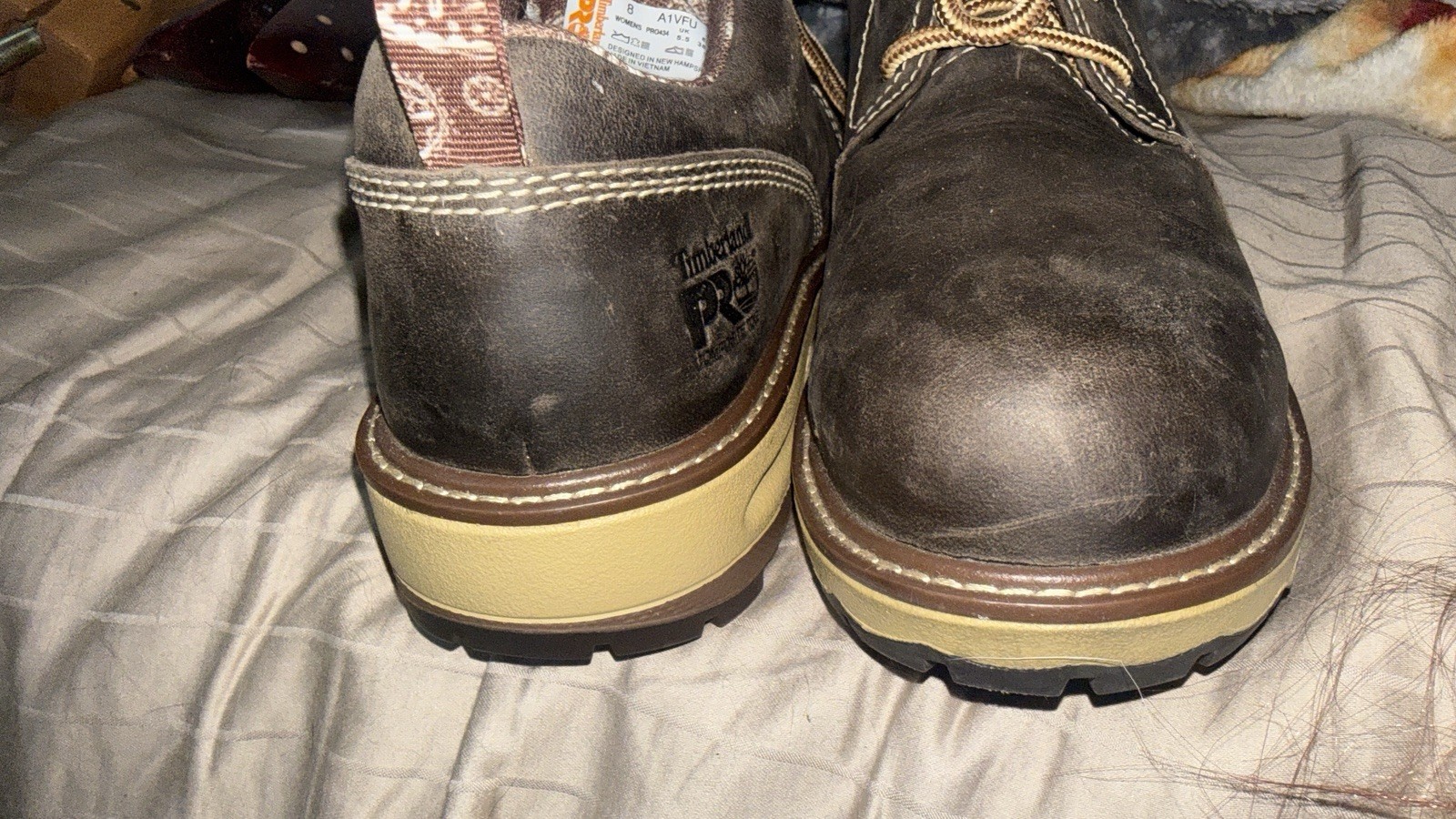 Timberland PRO 434 Womens 8 Brown Hightower Composite Toe Work Safety Oxford