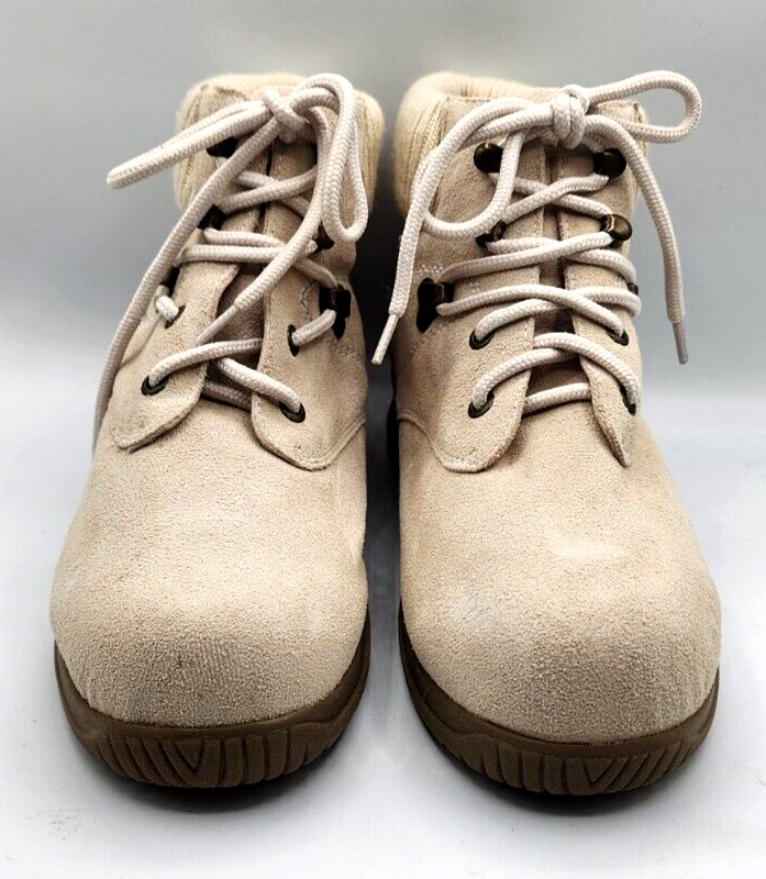 Wanderlust Ankle Boots Boston Winter T10459 Beige Suede Hiking Granolagirl 8.5 W