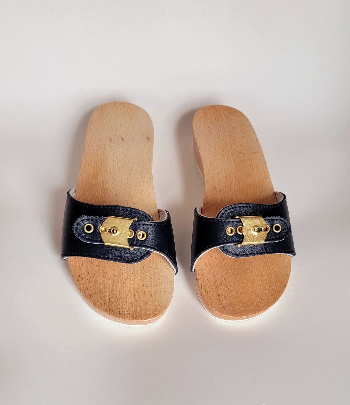 Dr Scholls Blue «STYLE» SIZE 9 – Italian wooden orthopedic clogs