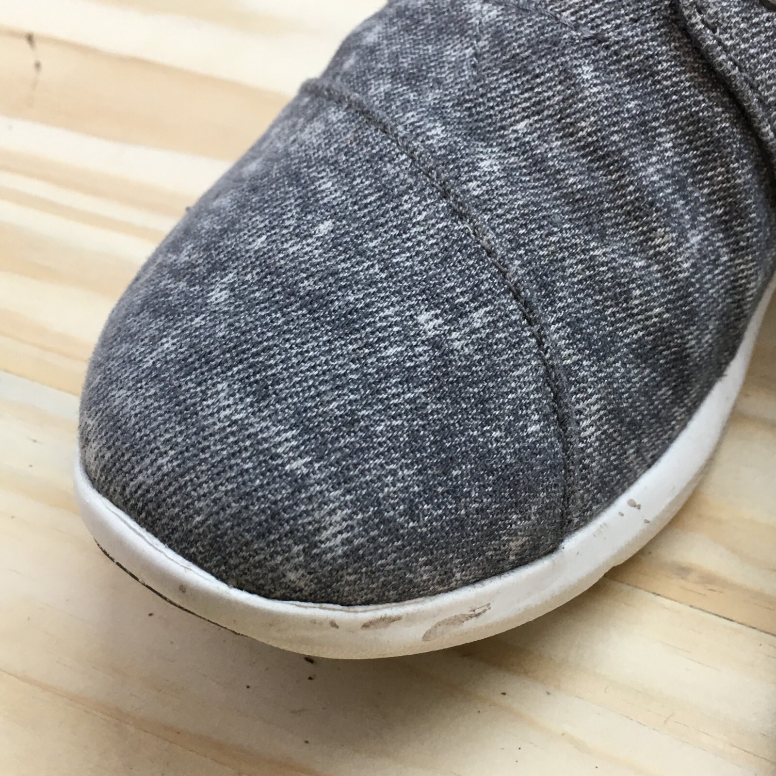 Toms Del Rey Shoes Womens 7.5 Casual Sneakers Walking Gra Fabric Lace Up Comfort