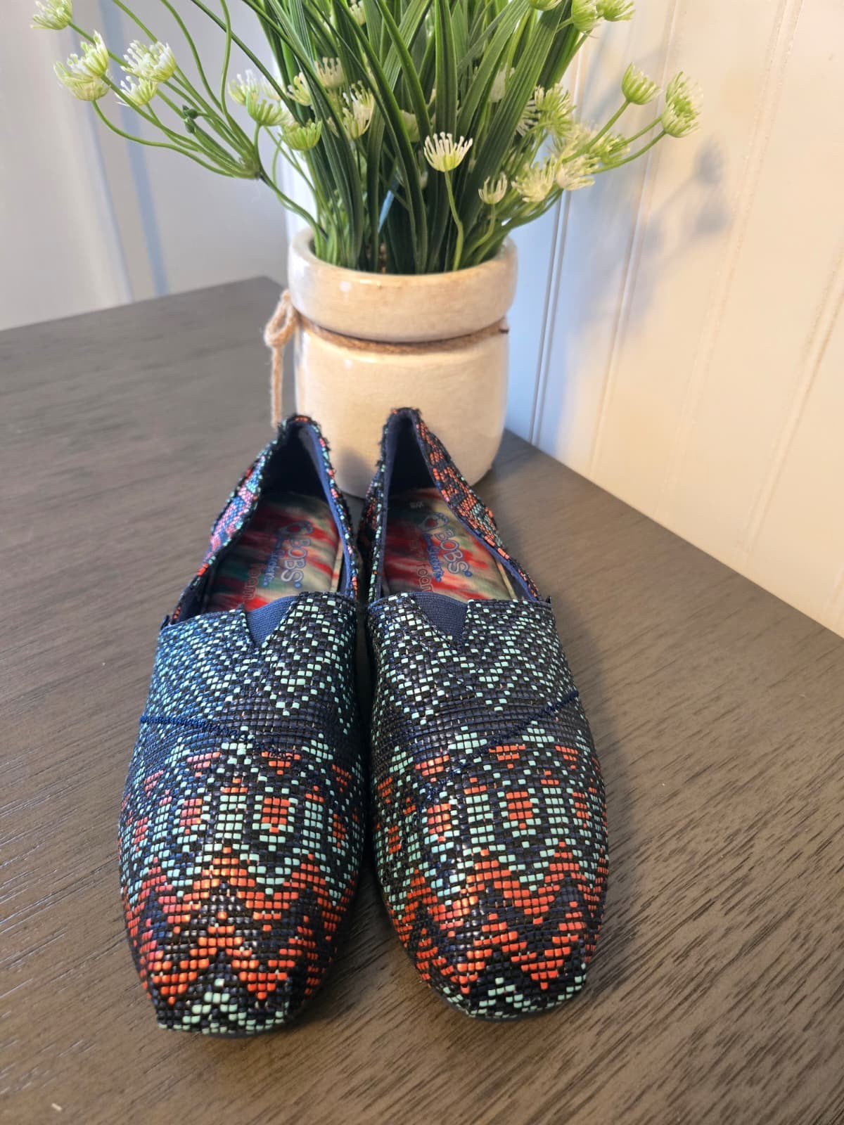 Skechers BOBS Cleo Slip On Flats Women’s Size 8M Multicolor Knit Memory Foam