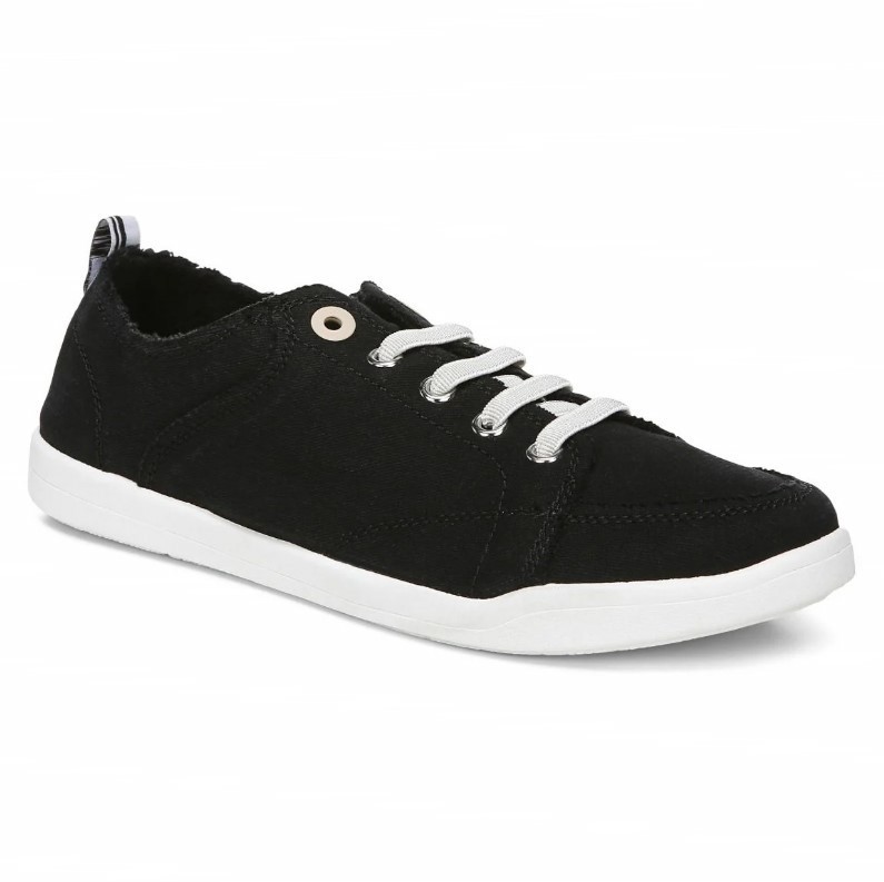 VIONIC Women Beach Pismo Casual Sneaker: Canvas, Black Canvas (NEW)