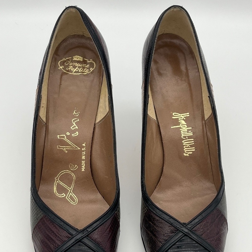 Hemphill Wells De Vino Vintage Genuine Reptile Multi-colored Pumps; Size 9.5 AAA