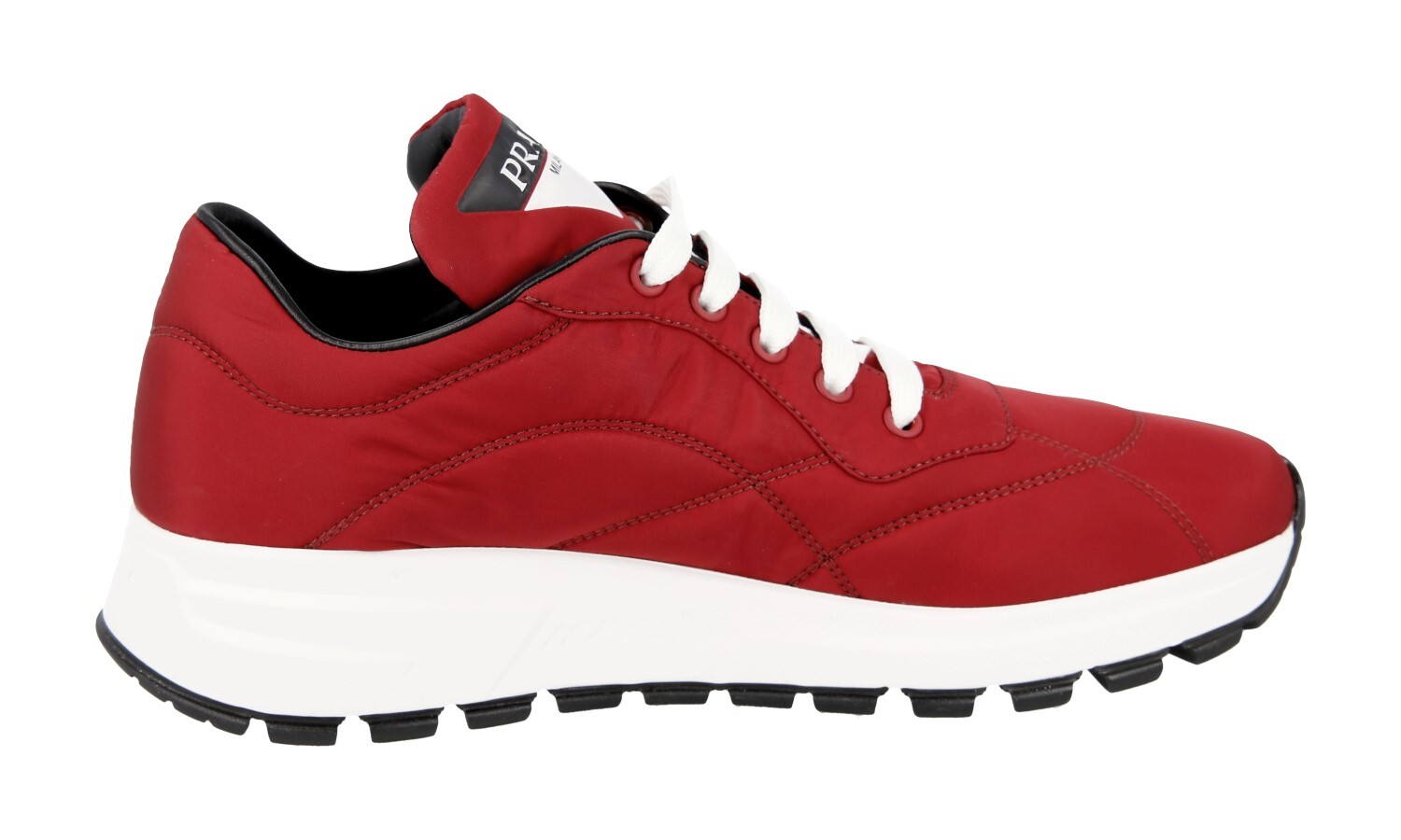 PRADA Nylon PRAX Sneakers Shoes – 1E245L – Red White – NEW – US 6.5 EU 36,5
