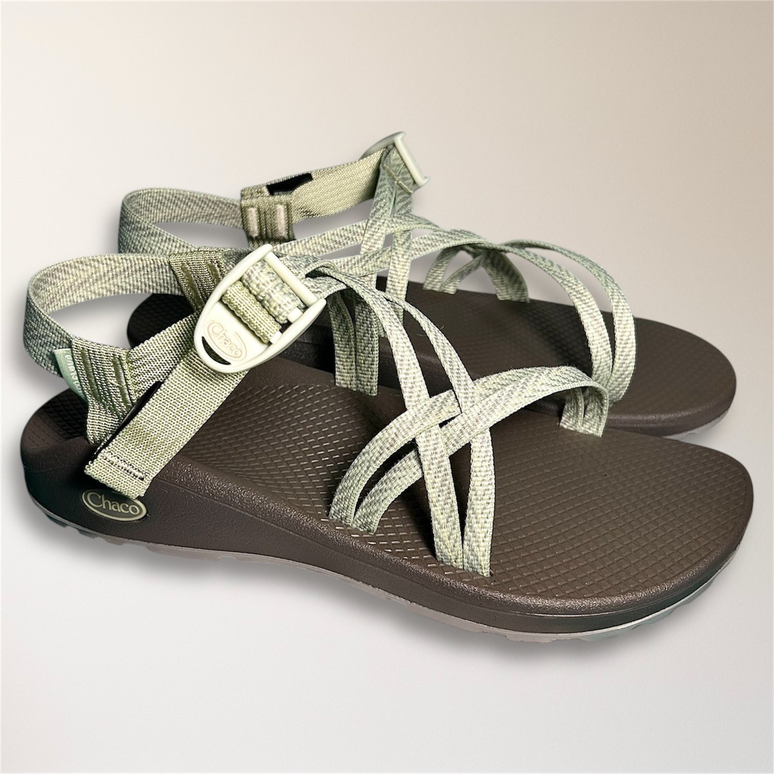 Chaco Z Cloud Sandals Womens 11 Olive Green Strappy Hiking Travel Outdoor Resort