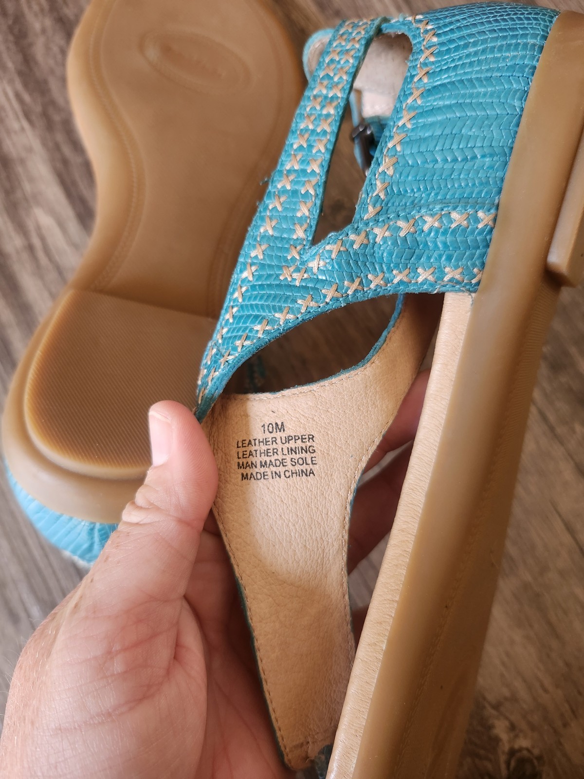 Nurture By Lamaze Teal T Strap Leather Sandals