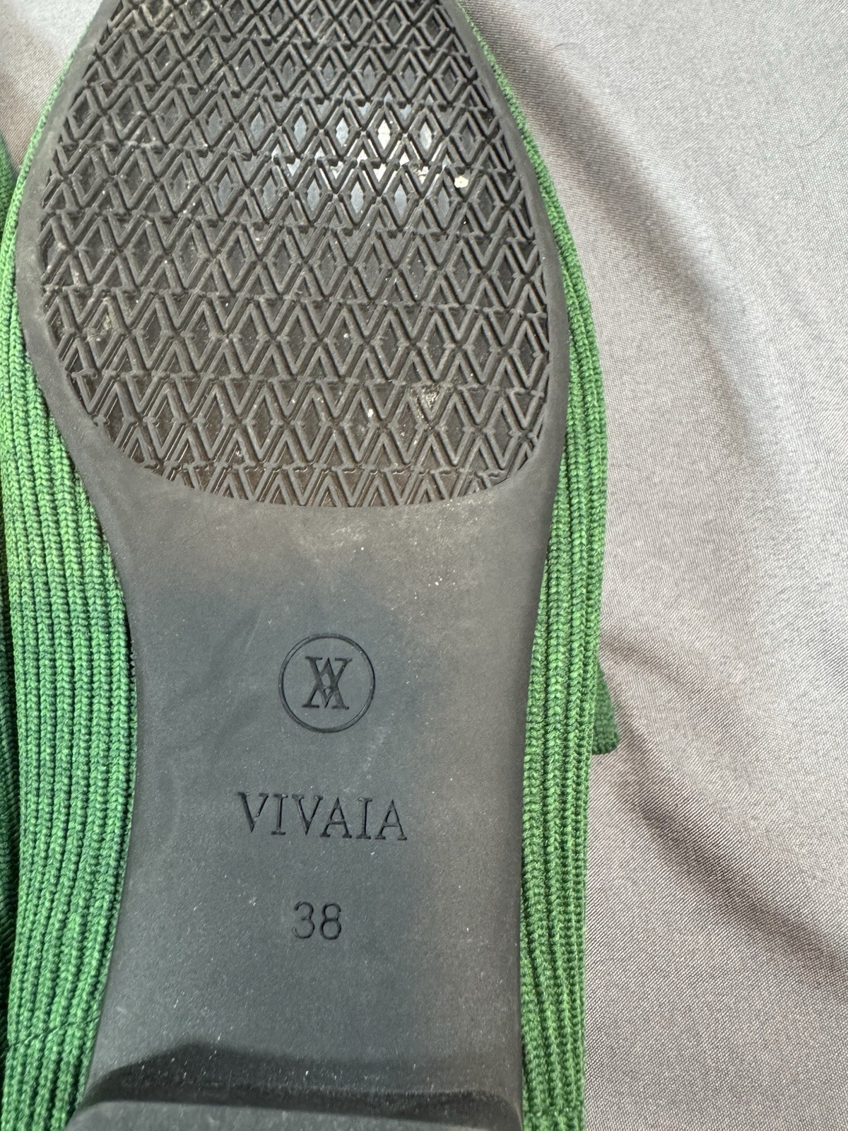 VIVAIA Green Square Toe Mary Jane Flats EU 38 Women’s Knit Sustainable Shoes