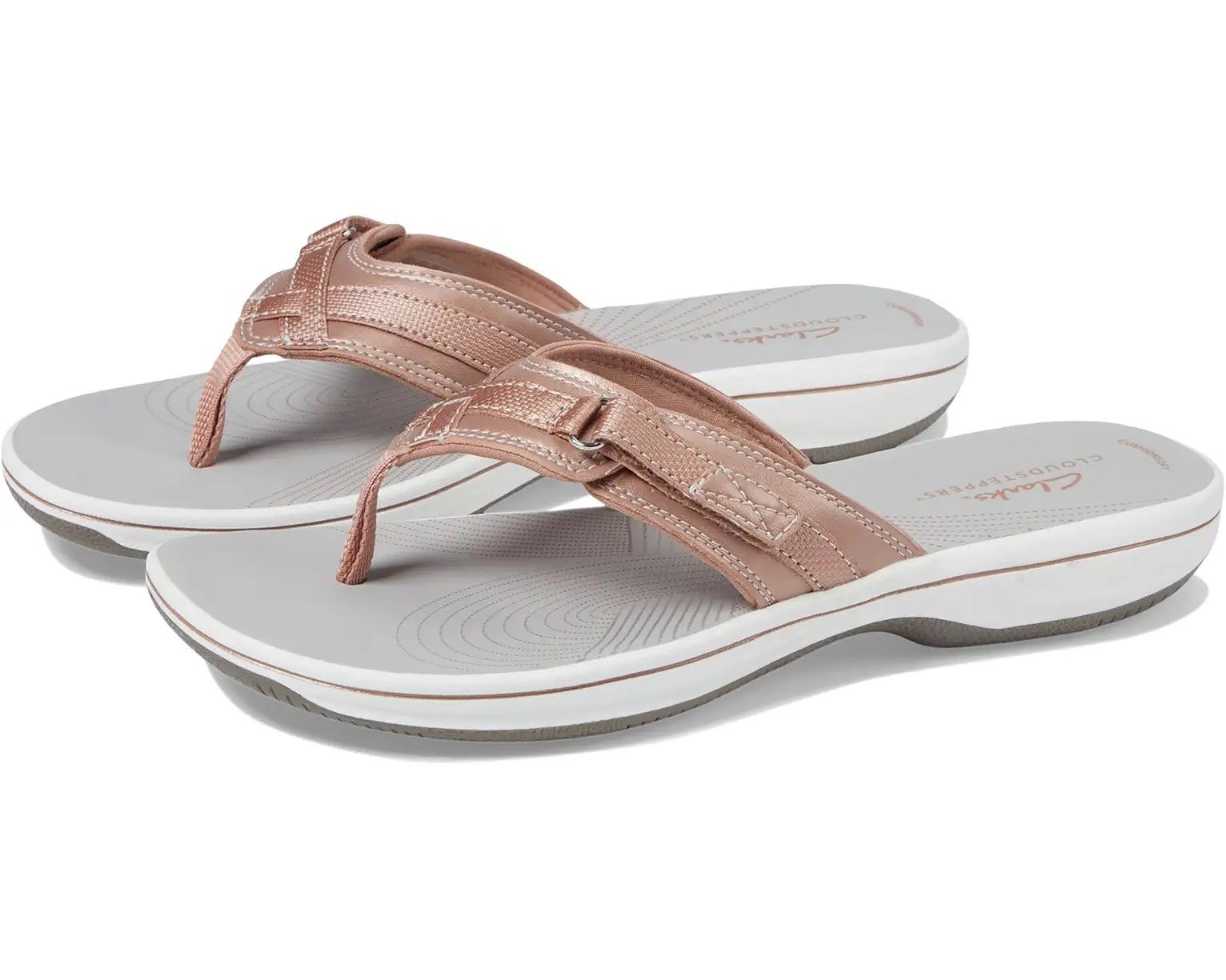 Clarks Breeze Sea Rose Gold Women’s Flip Flop Summer Sandals SZ 7 NEW !