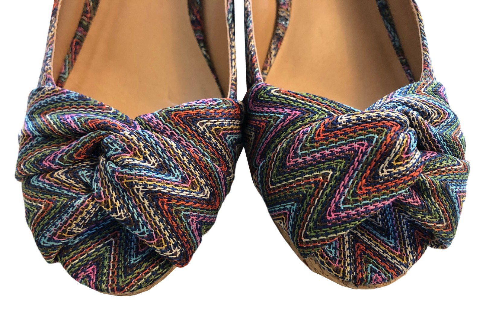 NEW Nine West ABBE Boho Cork Wedge Sandal Sz 7.5M NWOT Woven Hippie