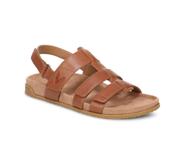 Vionic’s Eureka Strappy Sandal, Tan Leather